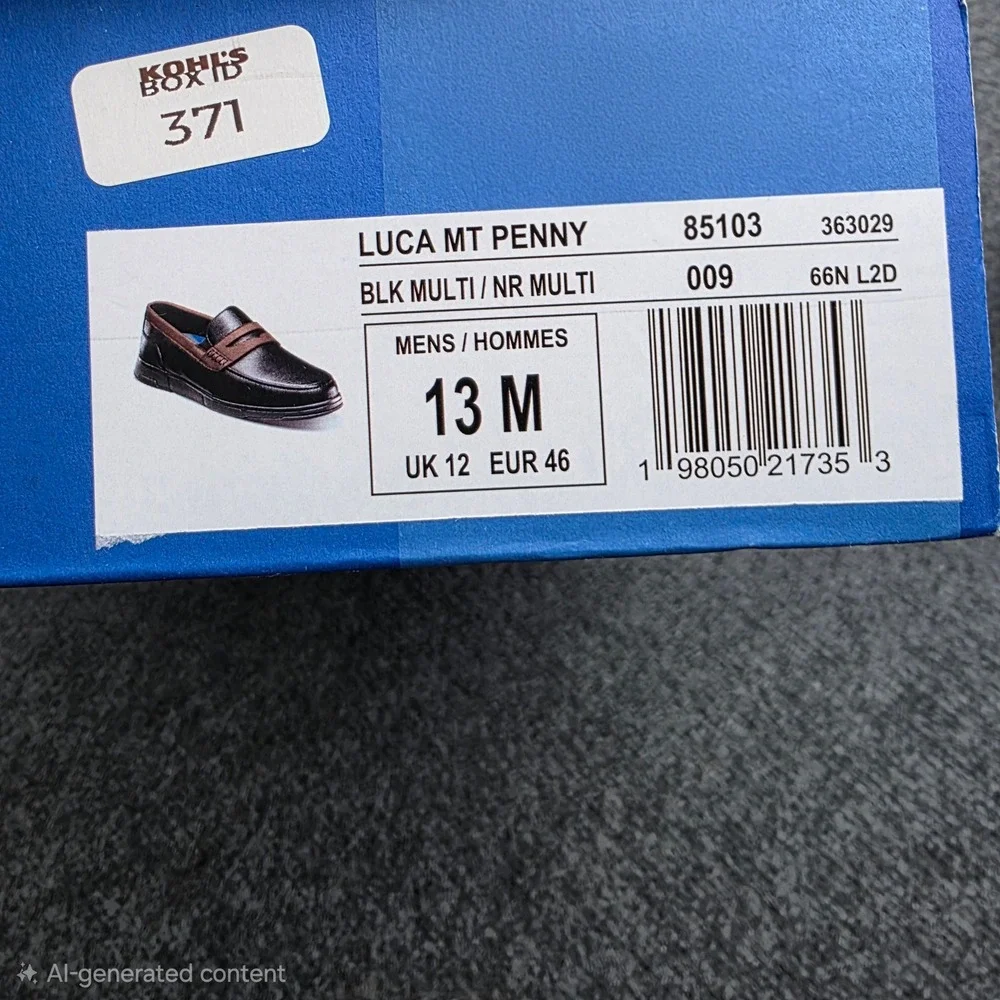 Nunn Bush Luca MT Penny Loafer Mens 13 M Black Brown Leather Slip On Shoe NIB